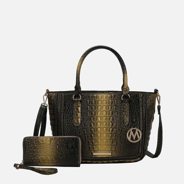 by Mia K. - Bonnie Croc-Embossed Handbag and Set