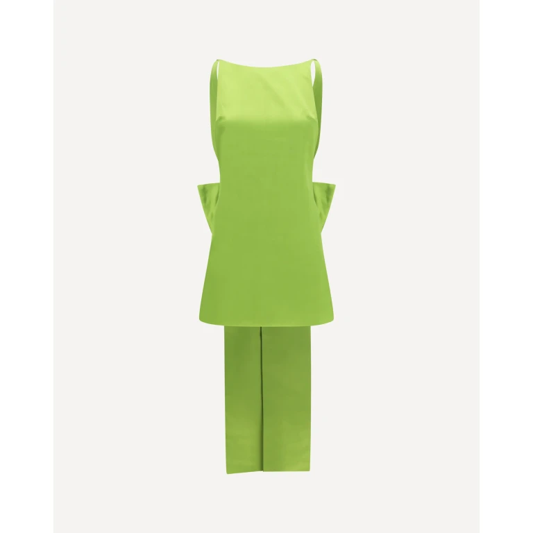 Satin Dress with back bow Female 6
