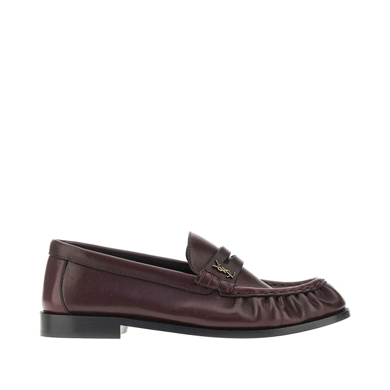 Leather loafers with Cassandre logo Man 39