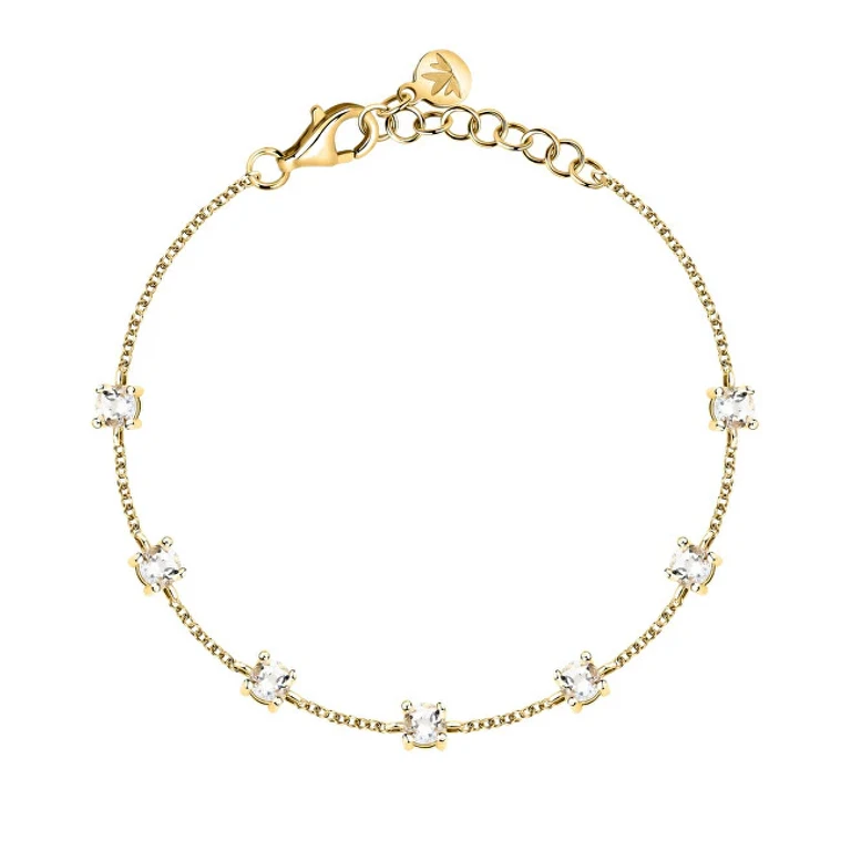 Gold-Plated Bracelet with Transparent Cubic Zirconia Tesori Saiw311