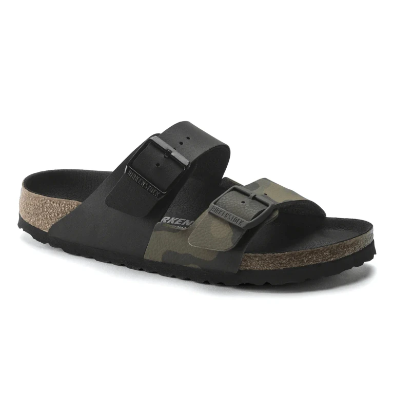 Arizona Split Birko-Flor Black / Desert Soil Camo Green Sandals
