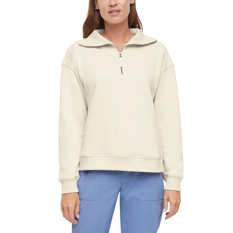 QUARTER ZIP PULLOVER - CREAM XXL:- XXL, Cream