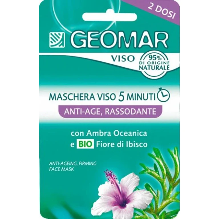 5-Minute Anti-Aging Firming Face Mask with Organic Hibiscus Flower and Ocean Amber, 2 x 15ml