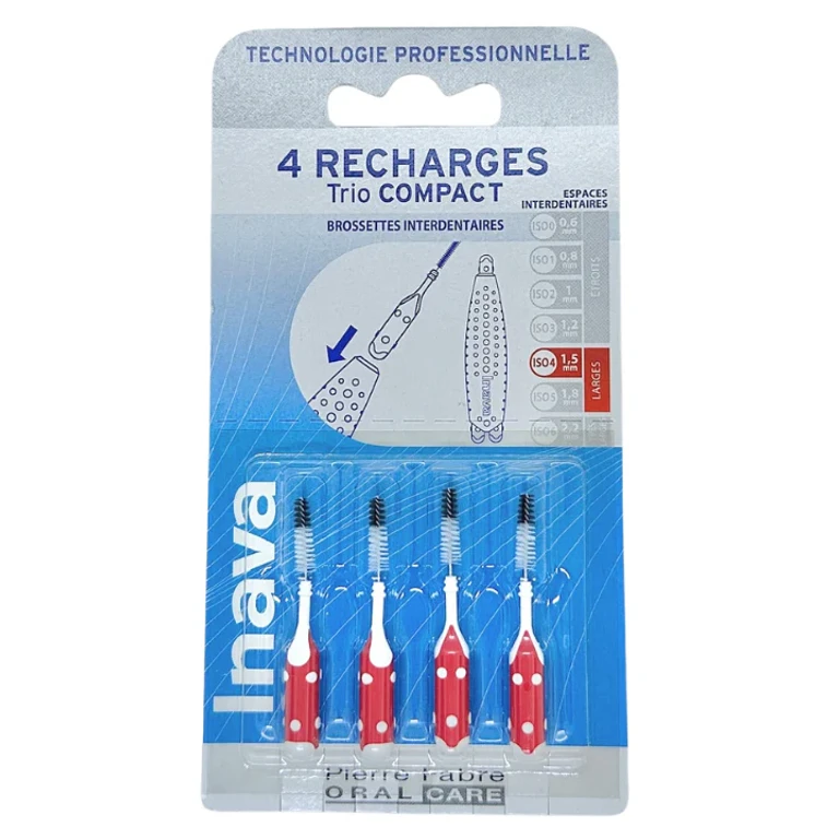 Trio Compact - Interdental Brushes ISO 4 1.5mm Wide - 4 Red Refills