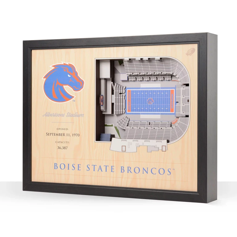Boise State Broncos 25-Layer Football Stadium View 3D Wall Art