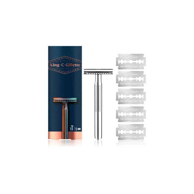 King Double Edge Safety Razor - Razor + 5 Replacement Blades
