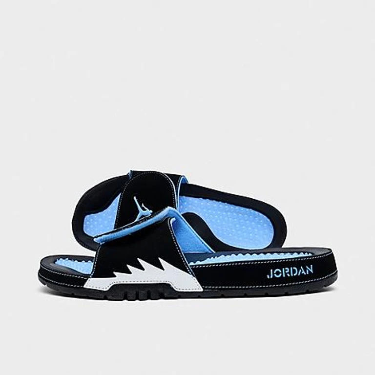 Jordan Men's Hydro V Retro Slide Sandals in Black/White/University Blue Size: 7.0