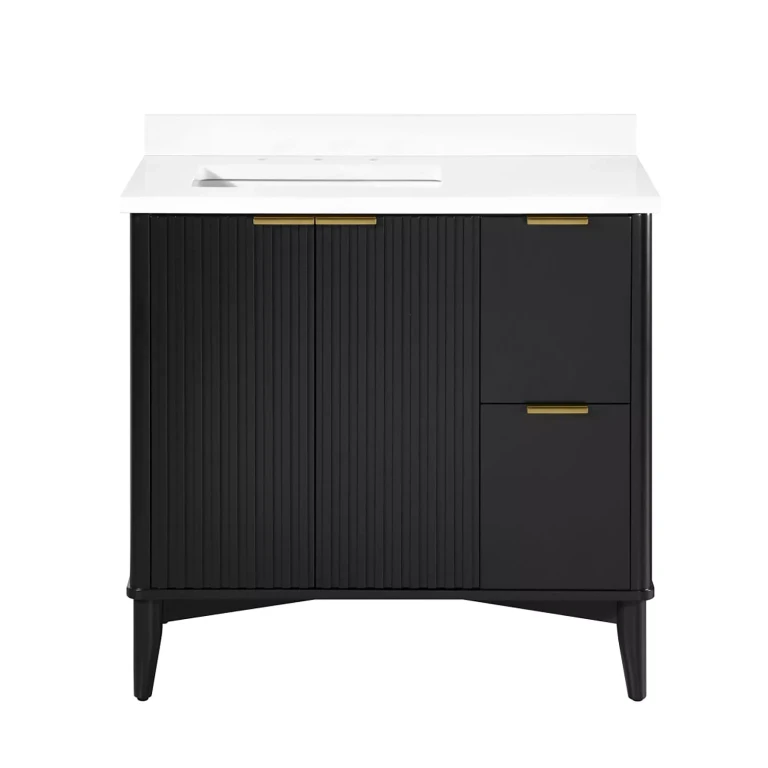 Gabi 36' W x 22' D Freestanding Bathroom Vanity with Sink, Black:- Black