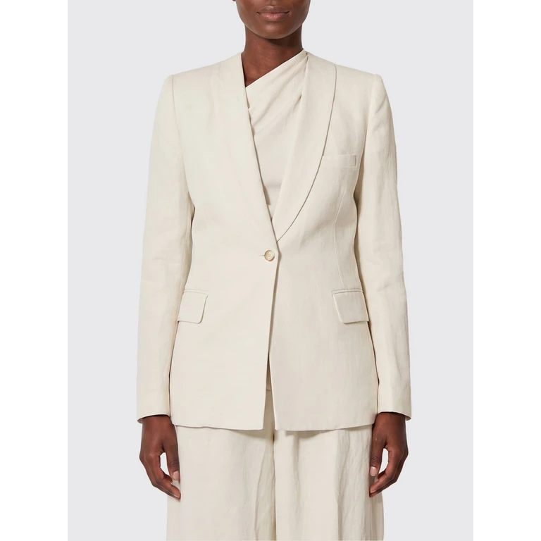 Single-Breasted Linen Blend Blazer (UW6011UW101)