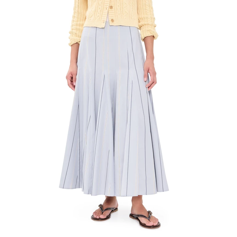 Poplin Midi A-Line Skirt 2026 Lt Bl/Crm 6