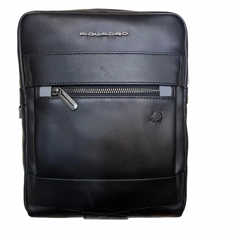 , Obidos, small, leather shoulder bag, black, 22 x 28 x 5 cm, men's