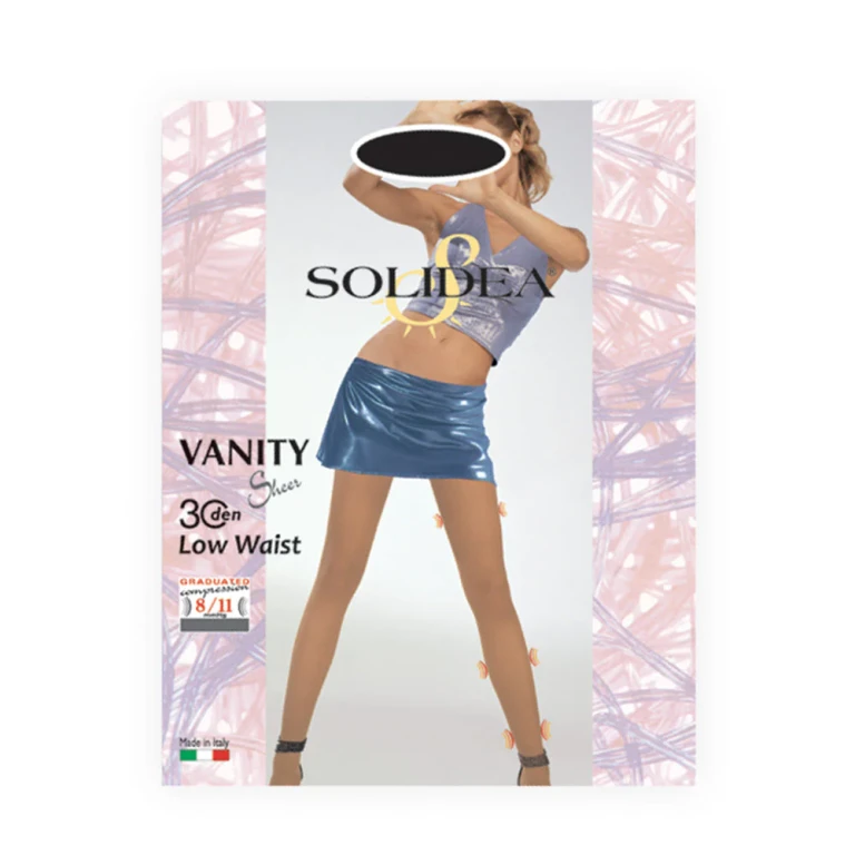 Solidea Vanity 30Sheer Sheer Tights Low Waist 30Den 8 11mmHg 1S Camel