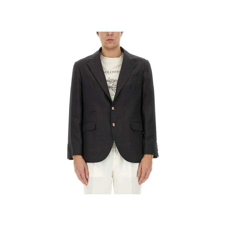 Black Linen Tailored Blazer