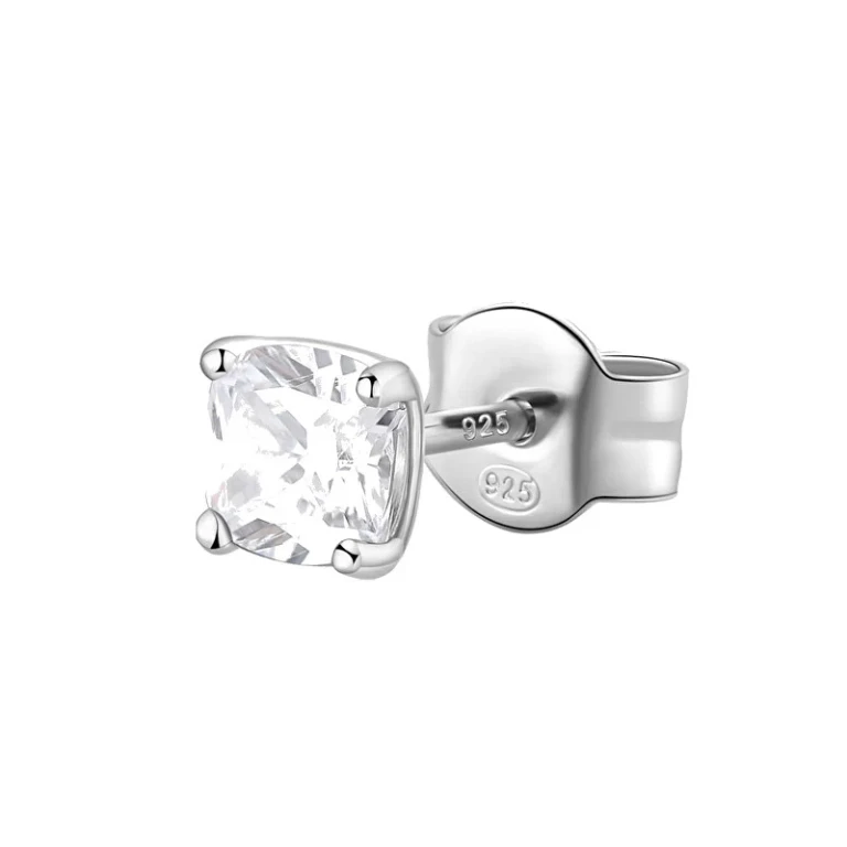 Elegant Single Silver Earrings Fancy Infinite White FIW07