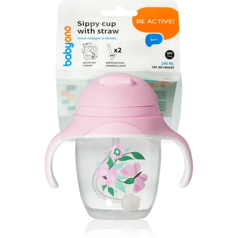Be Active Sippy Leak-Proof Cup With Straw 6 M+ Butterfly 240 Ml