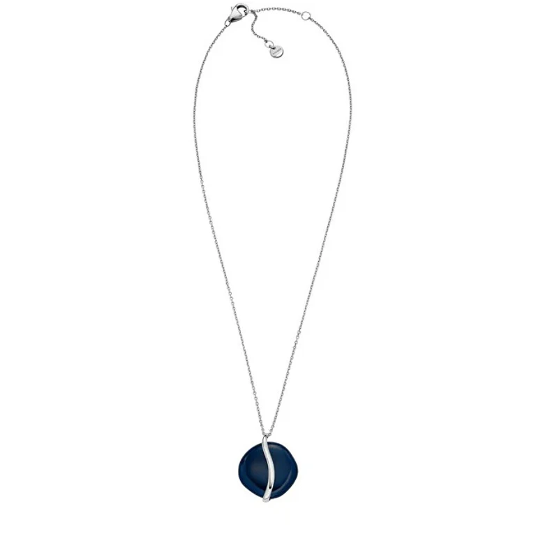 Original Steel Necklace with Sea Glass Pendant Skj1809040