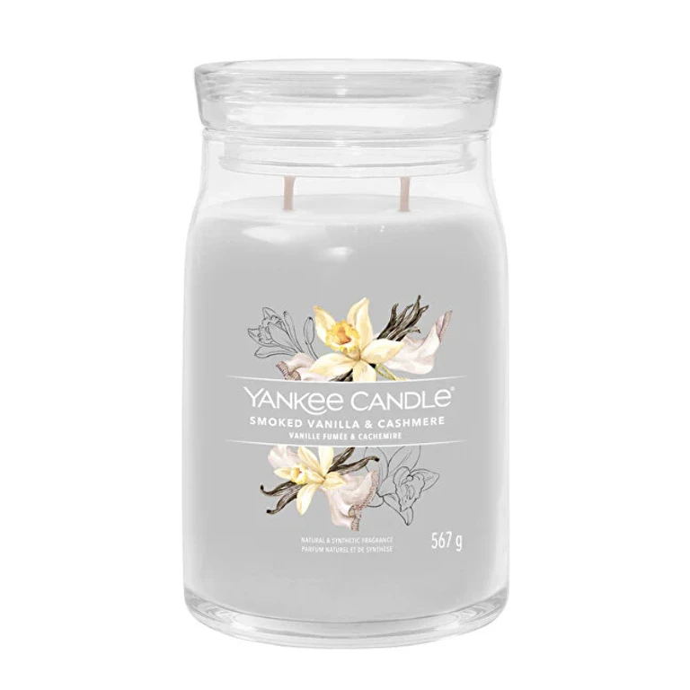 Signature Scented Candle Large Glass Vanilla Smoked and Cashmere 567 G