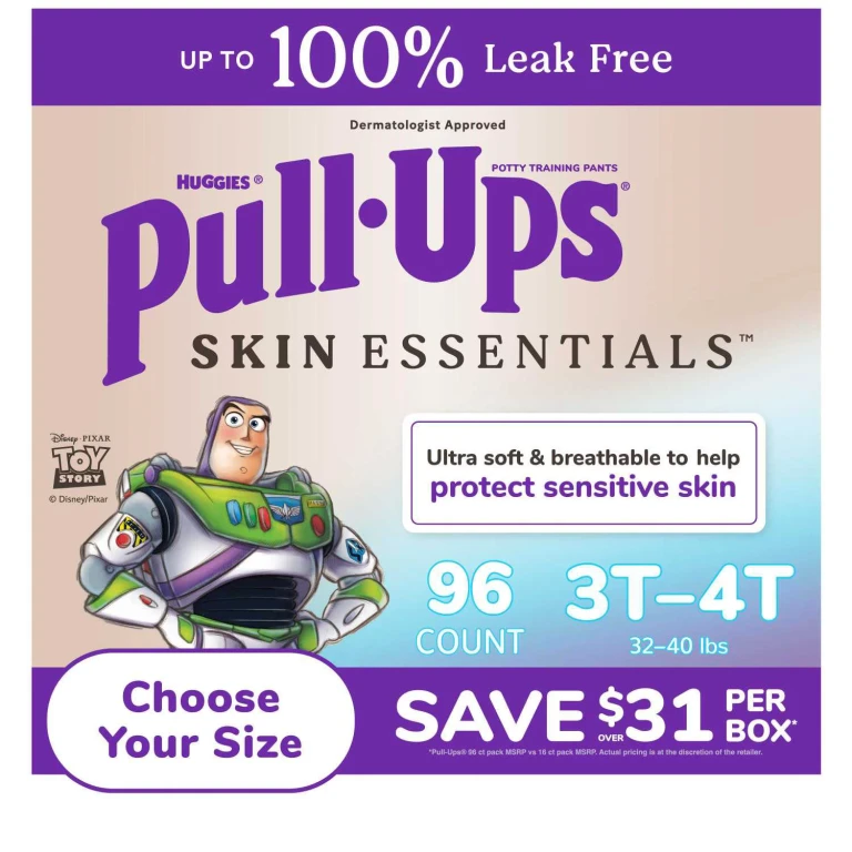 Huggies Pull-Ups, Skin Essentials Training Pants for Boys, Size: 3T - 4T, 32-40 lbs., 96 ct.:- 3T - 4T, 96 ct., 32-40