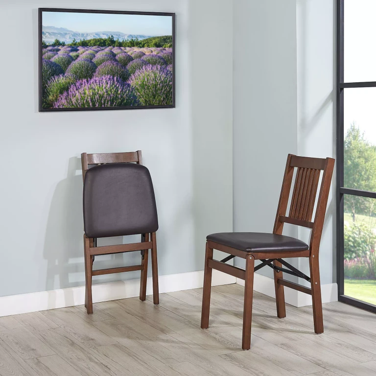 Transitional Wood Folding Chair, 2 Pack