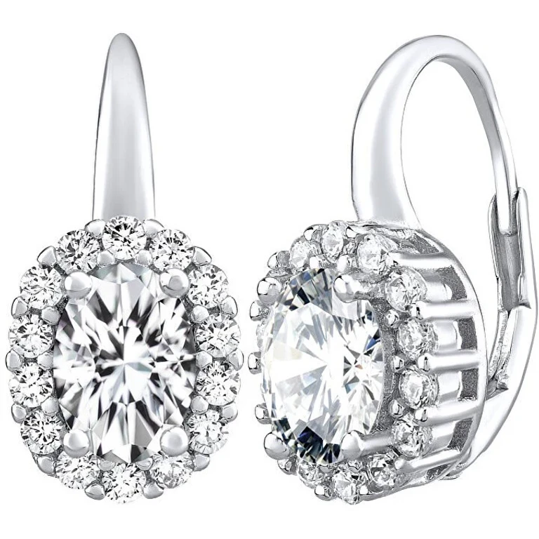 Sharon Silver Earrings with Zirconia Lps0611W