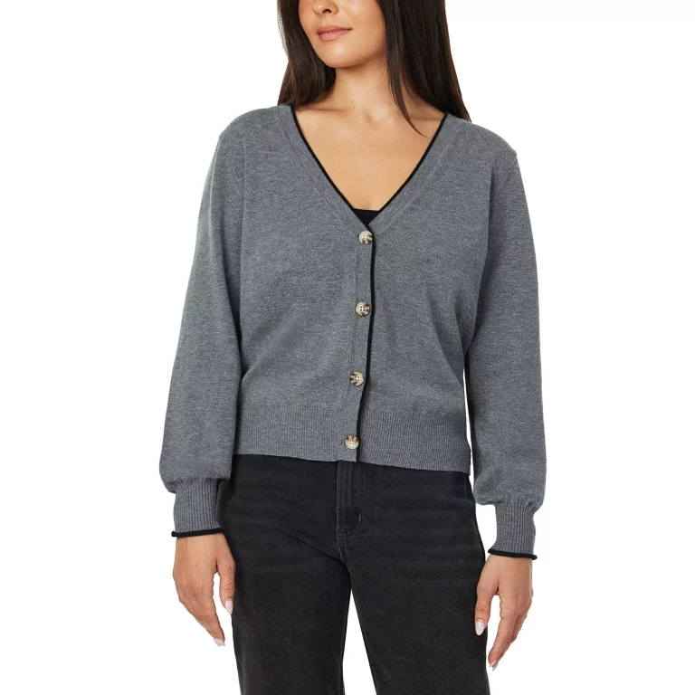 Women's Cardigan Grey L:- Grey, L