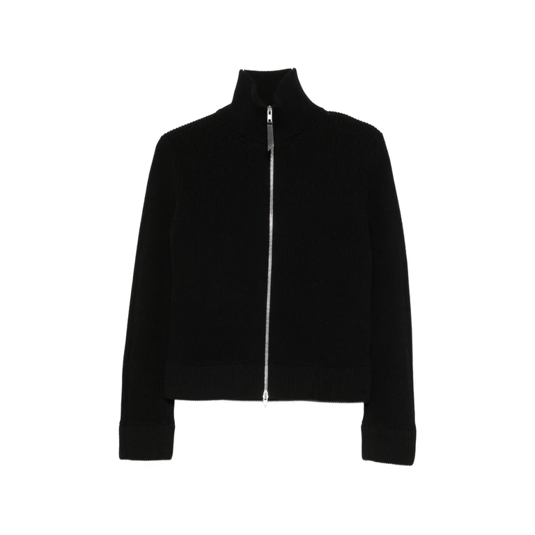 Ribbed-knit Zip-up Jacket