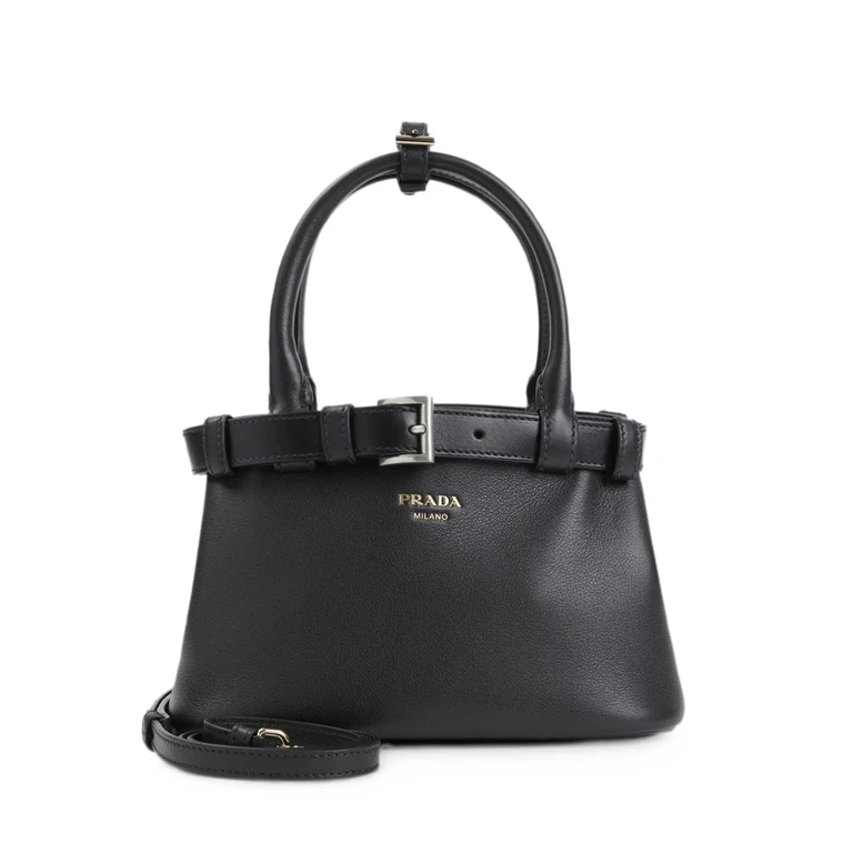 Small Buckle-detail Leather Shoulder Bag