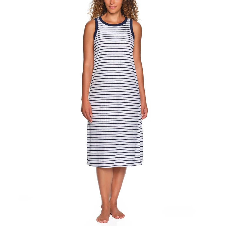 MIDI TANK SLEEP DRESS:- Blue, S