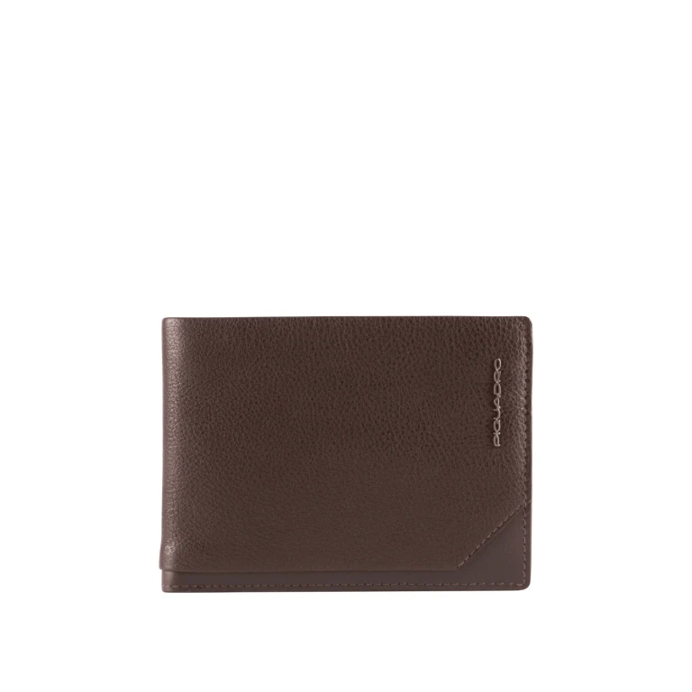 , leather wallet, keychain, brown, for men