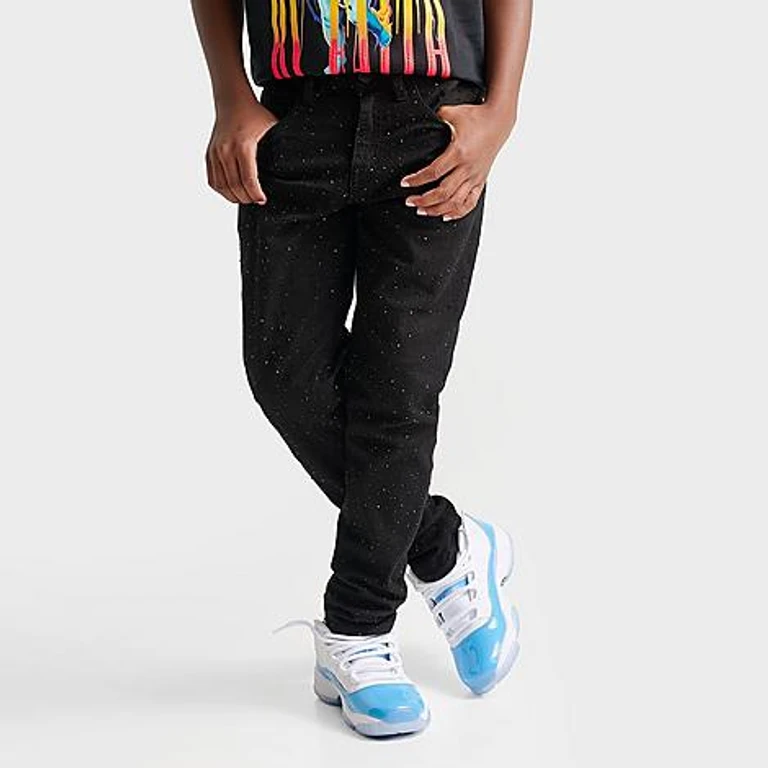 Jordan Craig Big Kids Rhinestone Denim Jeans in Black Size: 8