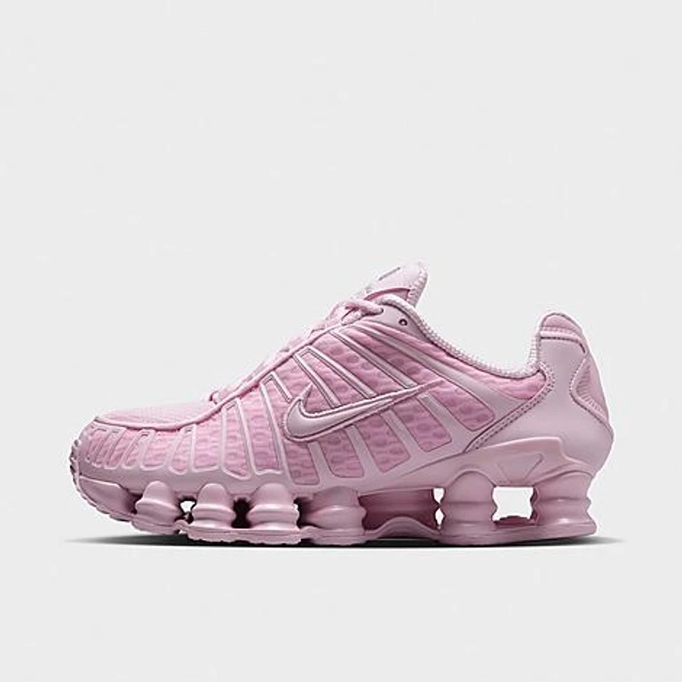 Nike Women's Shox TL Casual Shoes in Pink Foam/Metallic Silver/Pink Foam Size: 5.0