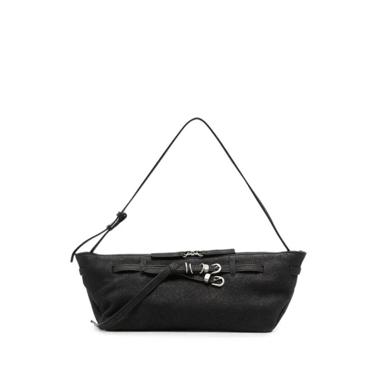 Belted Leather Tote Bag