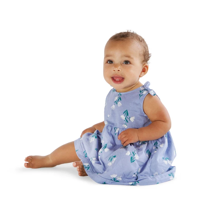 Girls Romper Blue 9M:- Blue, 9M