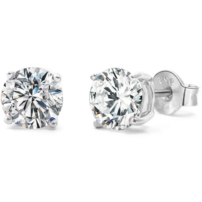 Beautiful stud earrings with AGUP glitter zirconia - Diameter: 0.3 cm