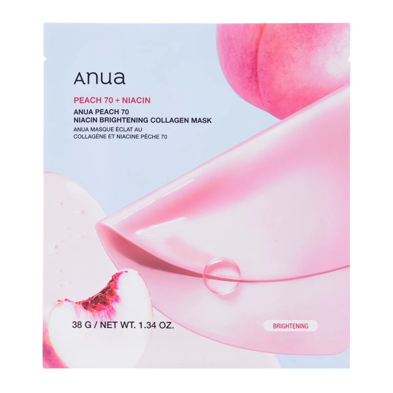 Peach 70 Niacin Collagene Maschera in Tessuto Illuminante 38g — Maschera in tessuto