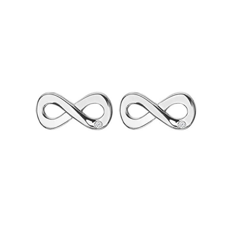 Silver Earrings with Diamonds Infinity Diamond Amulets De710