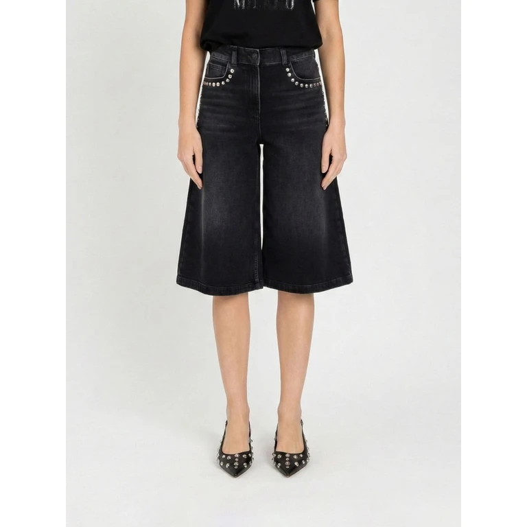 Studded Denim Shorts (261AP226312908)