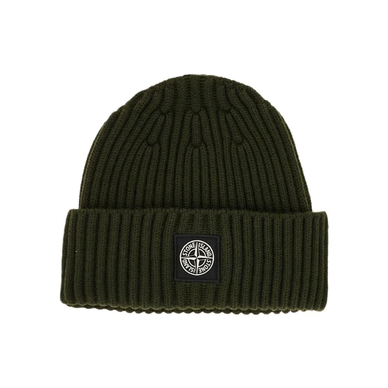 Wool beanie hat with logo patch Kids I