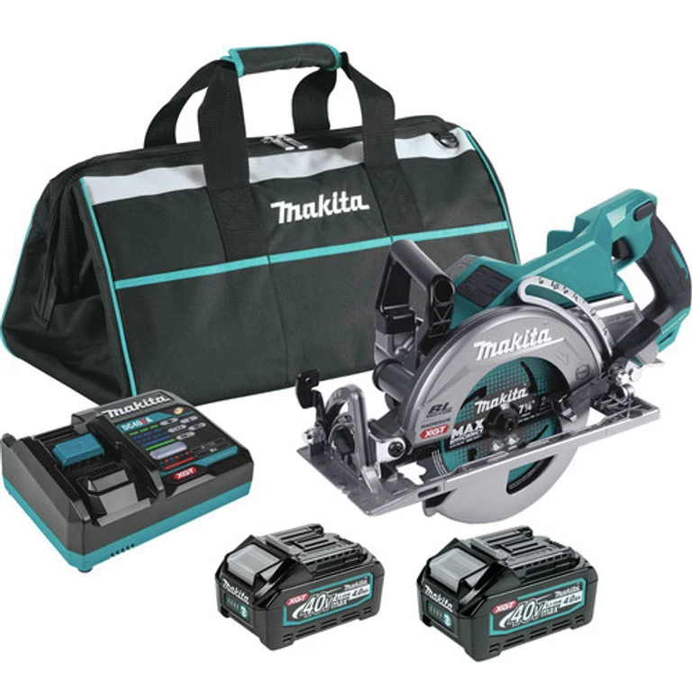 40V max XGT Brushless Lithium-Ion 7-1/4 in. Cordless Rear Handle Circular Saw with 2 XGT Batteries Bundle (4 Ah)