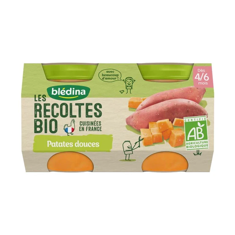 Blédina Les Récoltes ORGANIC From 4/6 months - Vegetable Jars - Sweet Potatoes 2x130g