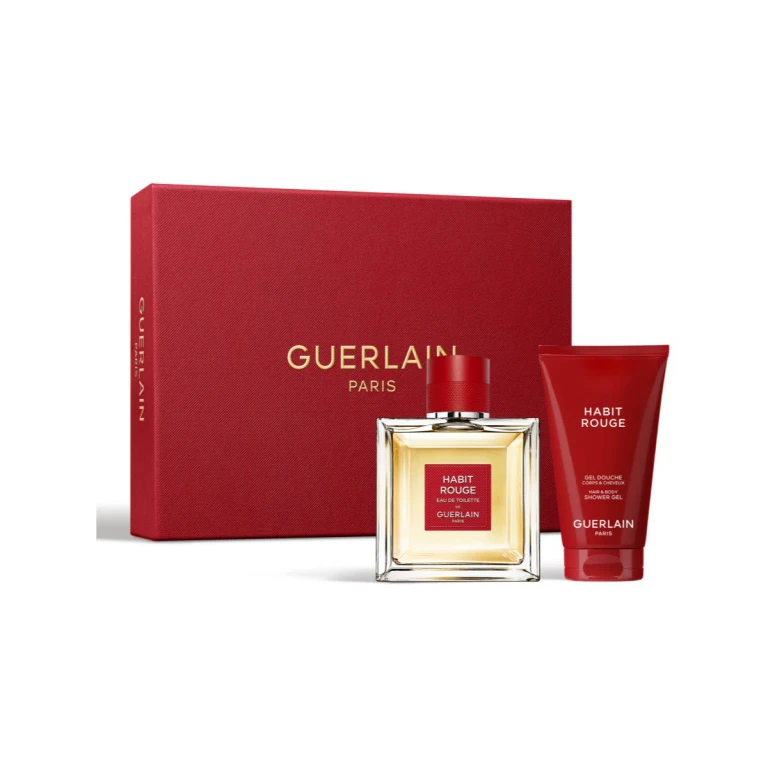Habit Rouge Gift Set for Men Eau de Toilette 100ml + Shower Gel for Body and Hair 75ml
