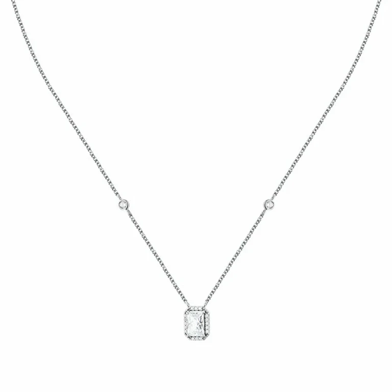Silver Necklace with Transparent Zircons Tesori Saiw316