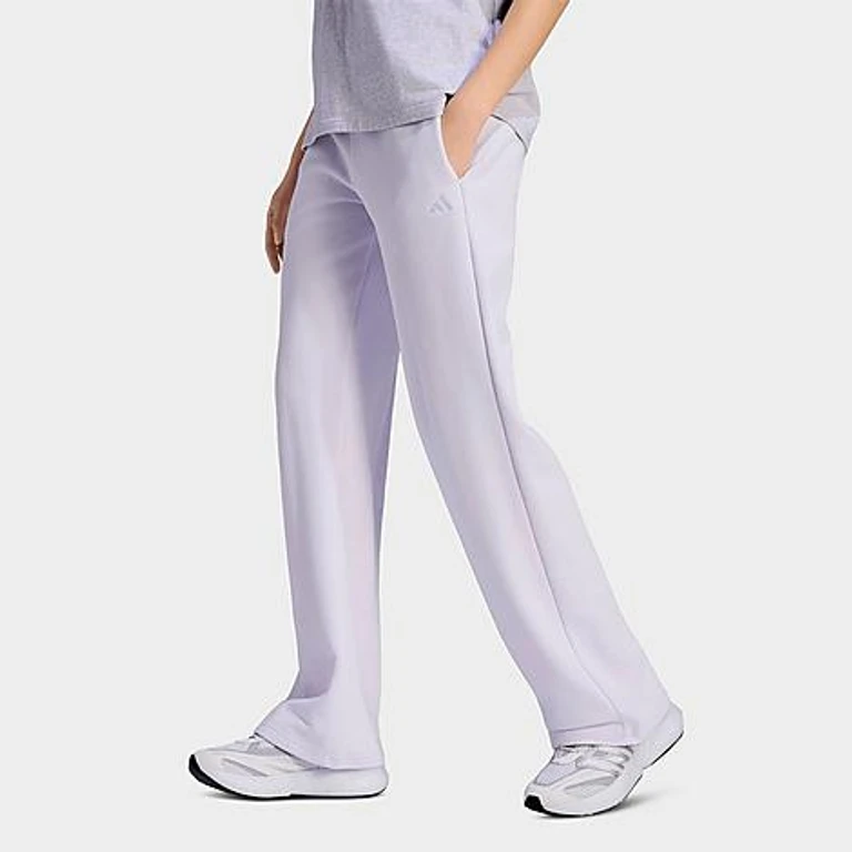 Women's Sportswear Essentials Small Logo Feel Cozy Open-Hem Pants in Frozen Purple/White Size: XS