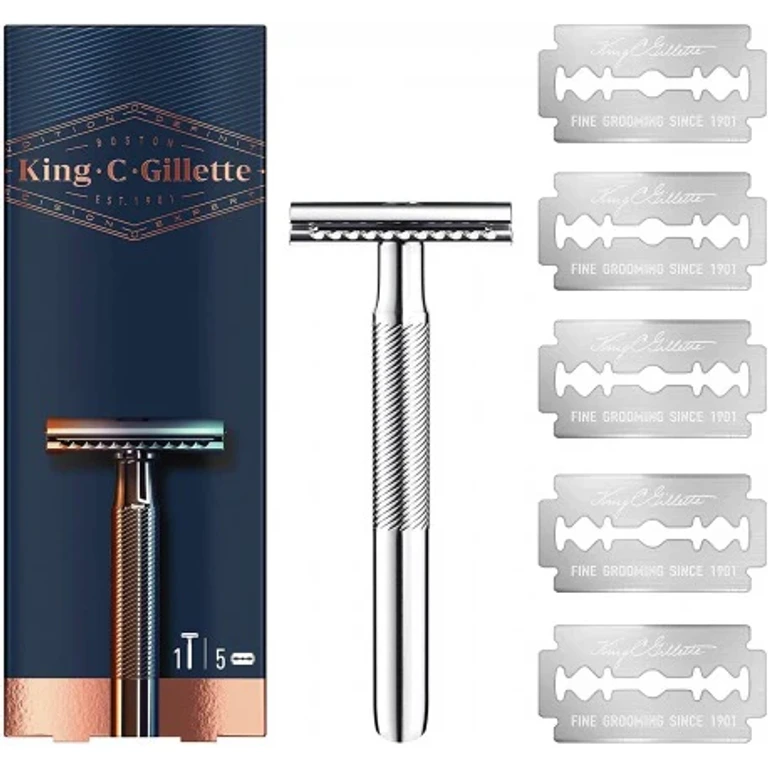 King C. Gillette Men's Safety Razor With 5 Replacement Blades