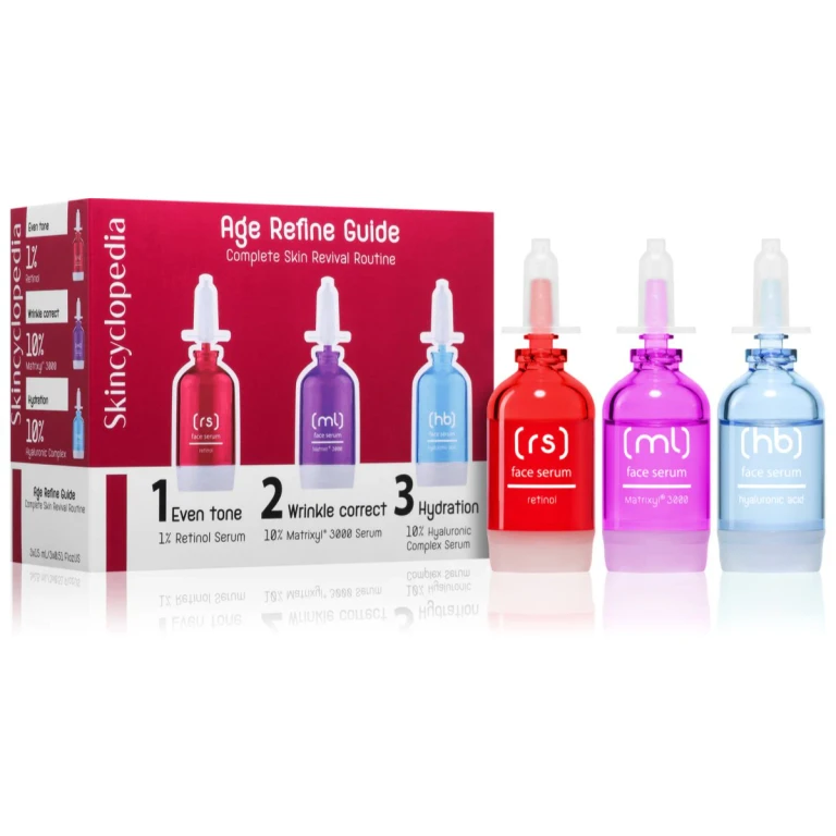 Age Refine Guide anti-age set 1% Retinol face serum 15 ml + 10% Matrixyl face serum 15 ml + 10% Hyaluronic Complex face serum 15 ml