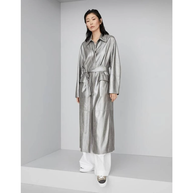 Wosilver Belted Leather Jacket