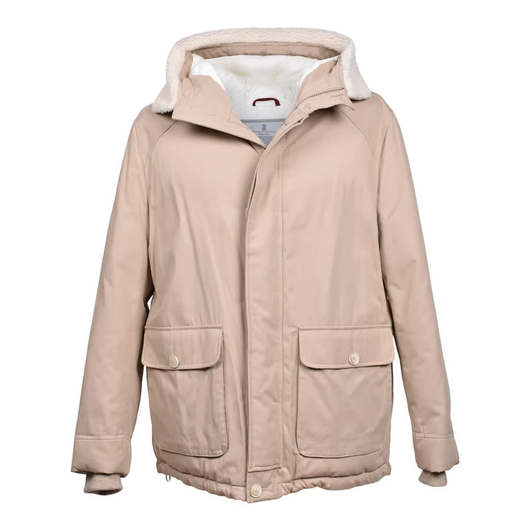 Sand Quilted Down Parka Jacket