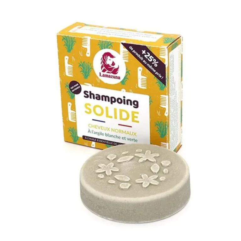 Solid Shampoo With White And Green Clay With He Normal Hair 70g