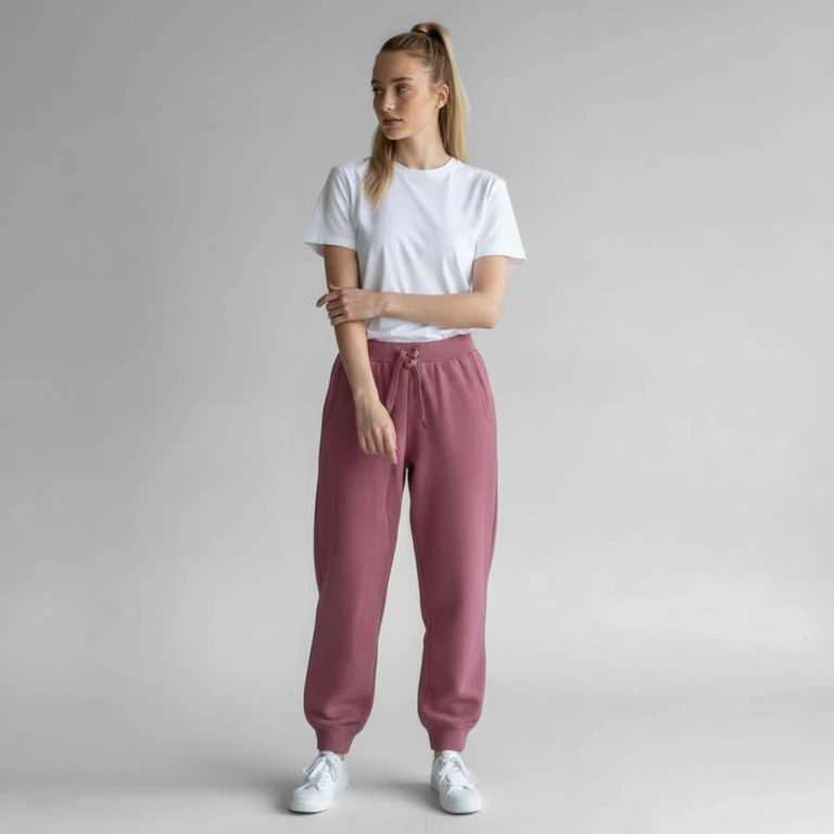 Berry Cashmere Wool Jogger Pants