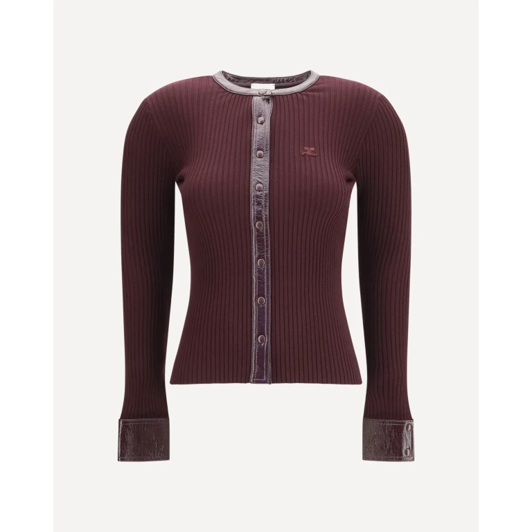 Vinyl and knit Cardigan Female M